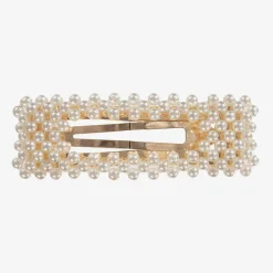 Gold & Pearl Hair Clip (8cm)