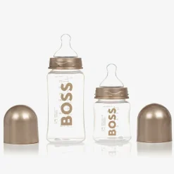 Gold Baby Bottle & Dummy Set