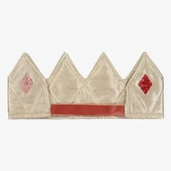 Gold Fabric & Glitter Dress Up Crown