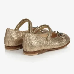 Gold Glitter Ballerina Shoes