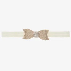 Gold Glitter Bow Headband