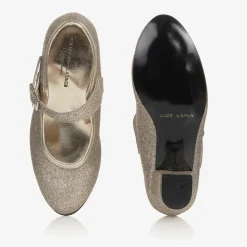 Gold Glitter Heeled Shoes