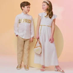 Gold Leather Loafers