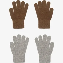 Green & Grey Knitted Gloves (2 Pack)