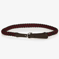 Green & Red Braided Web Belt