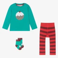 Green & Red Christmas Pudding Outfit Set