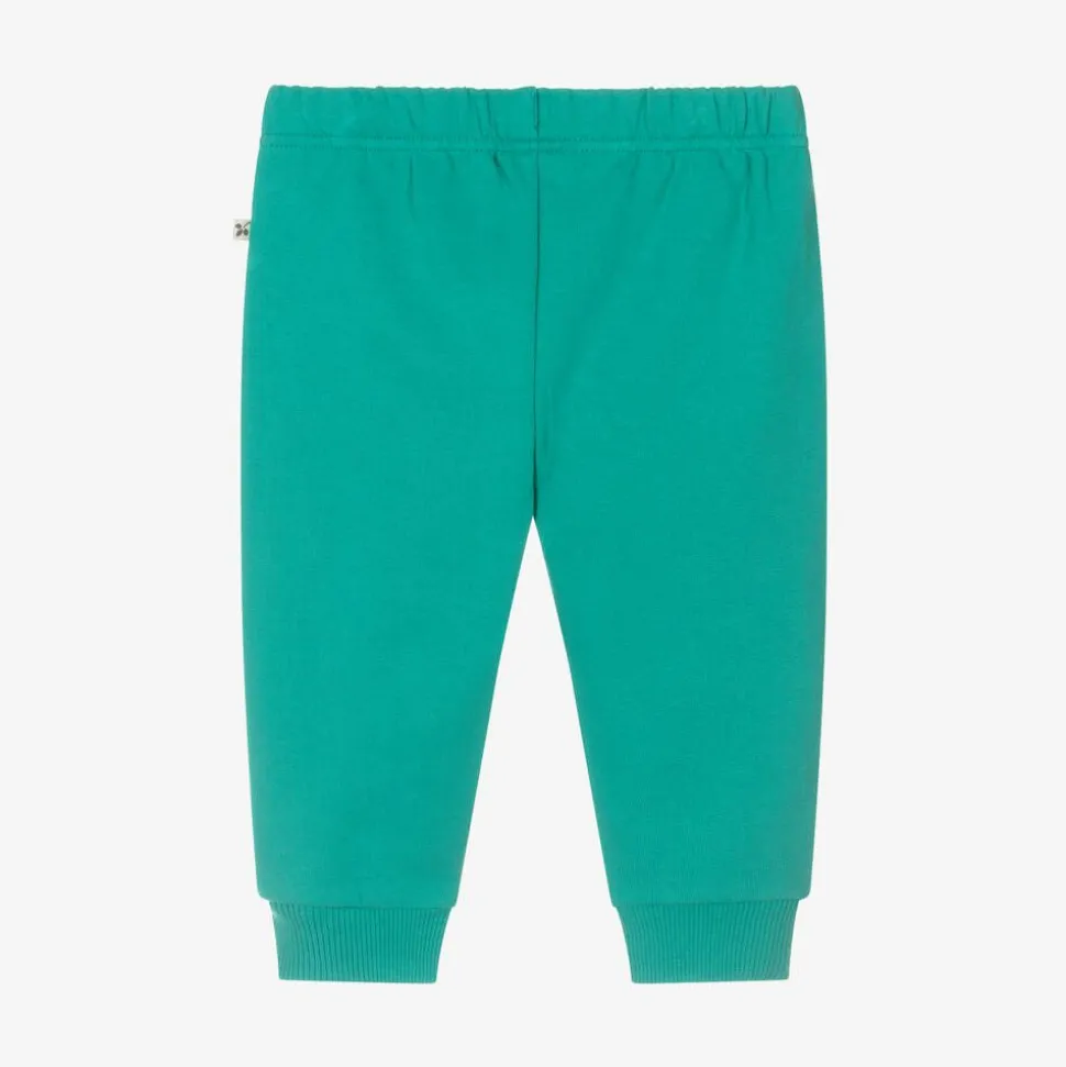Green Cotton Animal-Patch Joggers