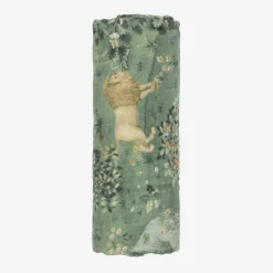 Green Cotton Muslin William Morris Blanket (100cm)