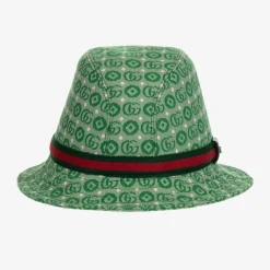 Green Double G Geometric Cotton Jacquard Hat