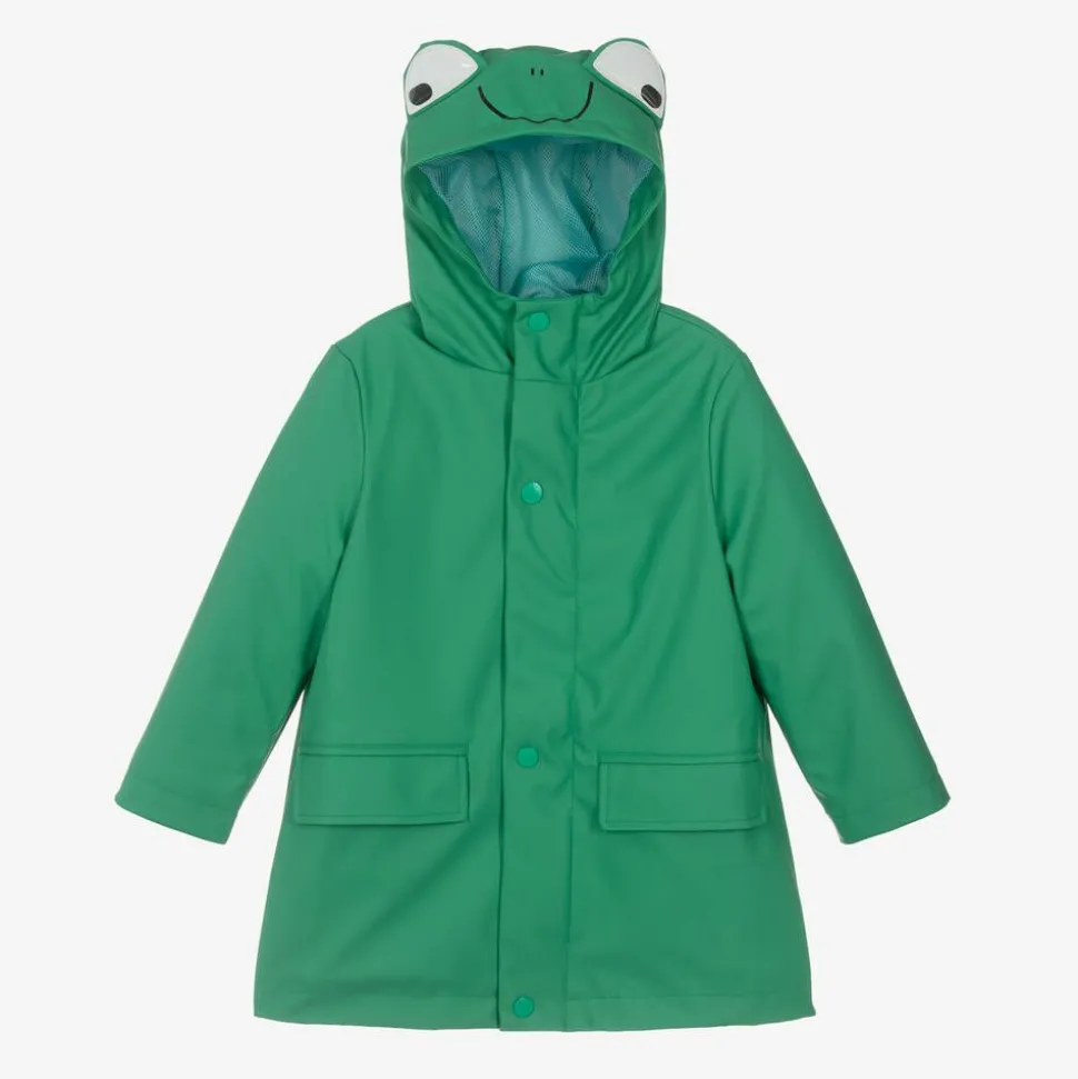 Green Hooded Frog Rain Coat