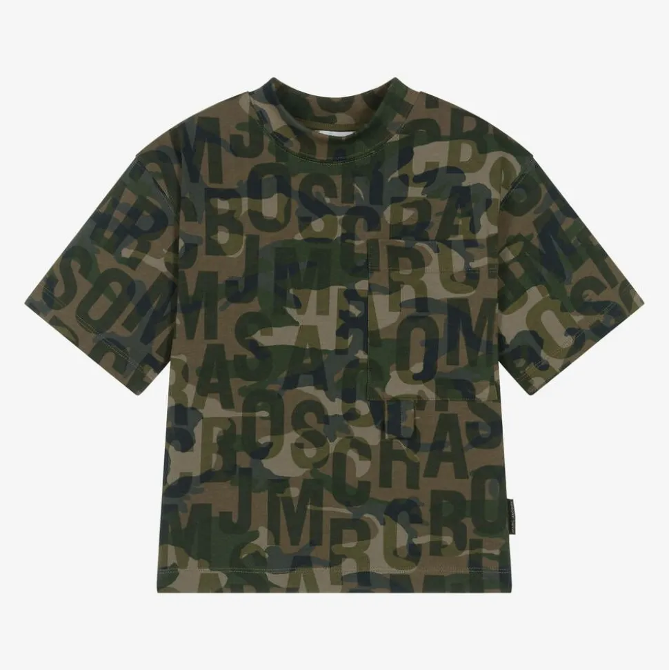 Green Jumbled Logo Cotton T-Shirt