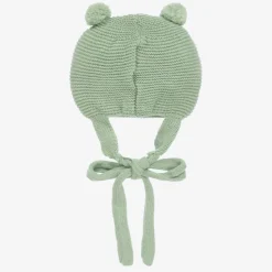 Green Knitted Pom-Pom Hat