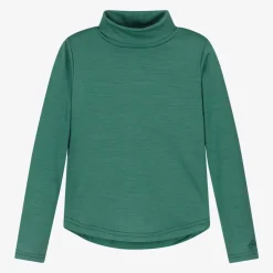 Green Merino Wool Roll Neck Top