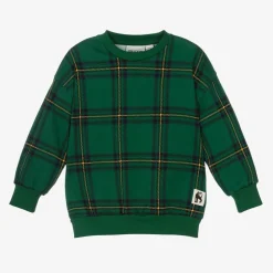 Green Organic Cotton Checked Sweatshirt