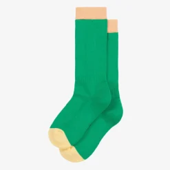 Green Organic Cotton Knitted Ski Socks
