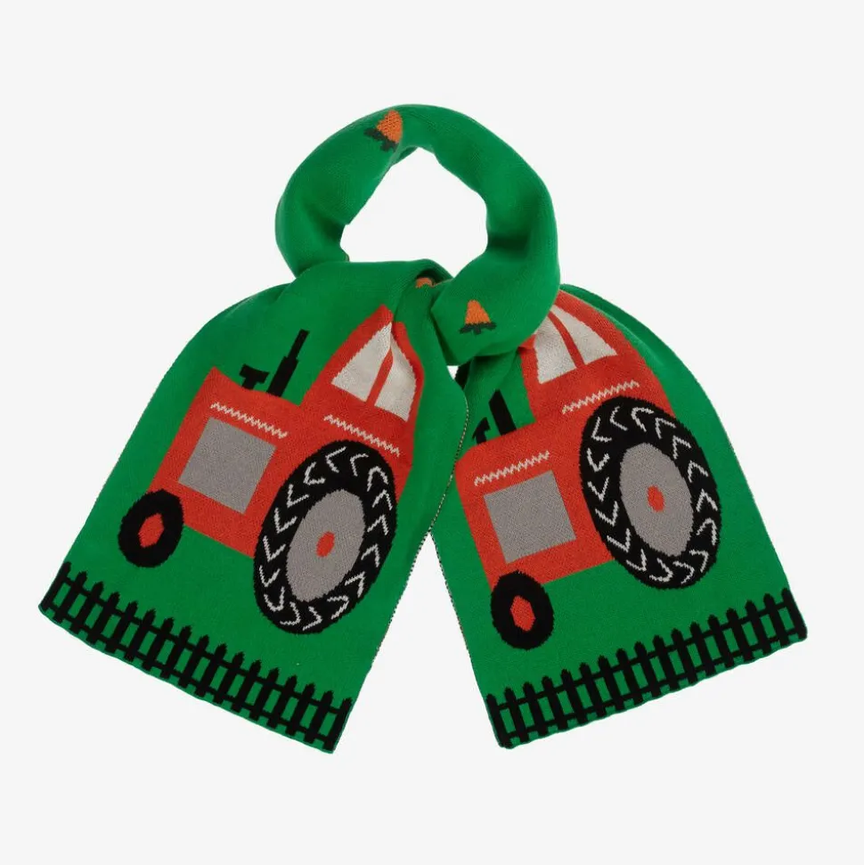 Green Organic Cotton Tractor Scarf