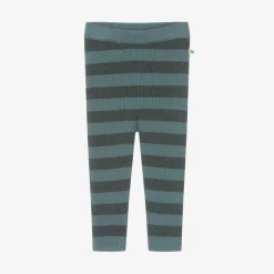 Green Stripe Cotton & Cashmere Knit Leggings
