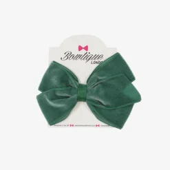 Green Velvet Bow Hair Clip (11cm)