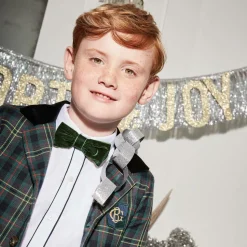 Green Velvet Bow Tie (10cm)