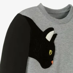 Grey & Black Cat Organic Cotton Sweatshirt
