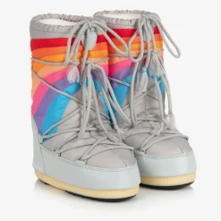 Grey & Rainbow Snow Boots
