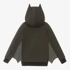 Grey & Silver Cotton Bat Hoodie