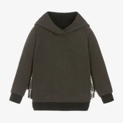 Grey & Silver Cotton Bat Hoodie