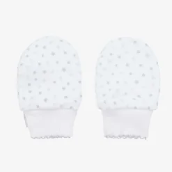 Grey & White Cotton Baby Sheep Scratch Mittens