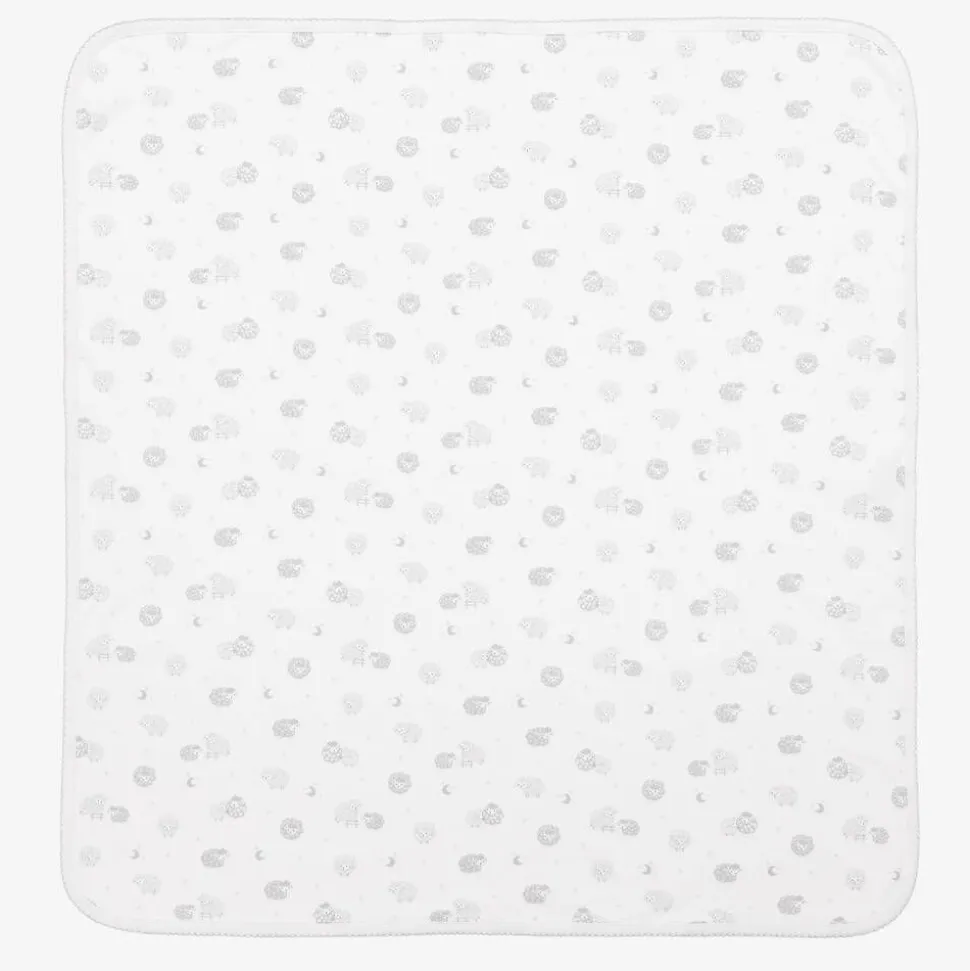 Grey & White Cotton Baby Sheep Blanket (73cm)