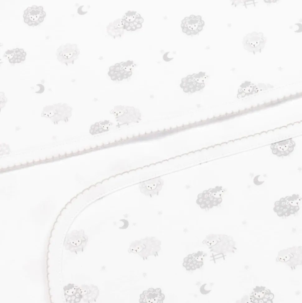 Grey & White Cotton Baby Sheep Blanket (73cm)