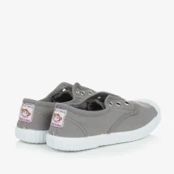 Grey Canvas Slip-On Trainers
