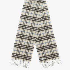 Grey Check Cashmere Scarf (130cm)