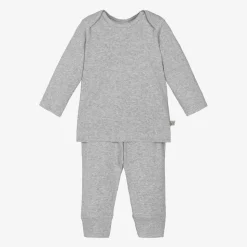 Grey Cotton Baby Leggings Set