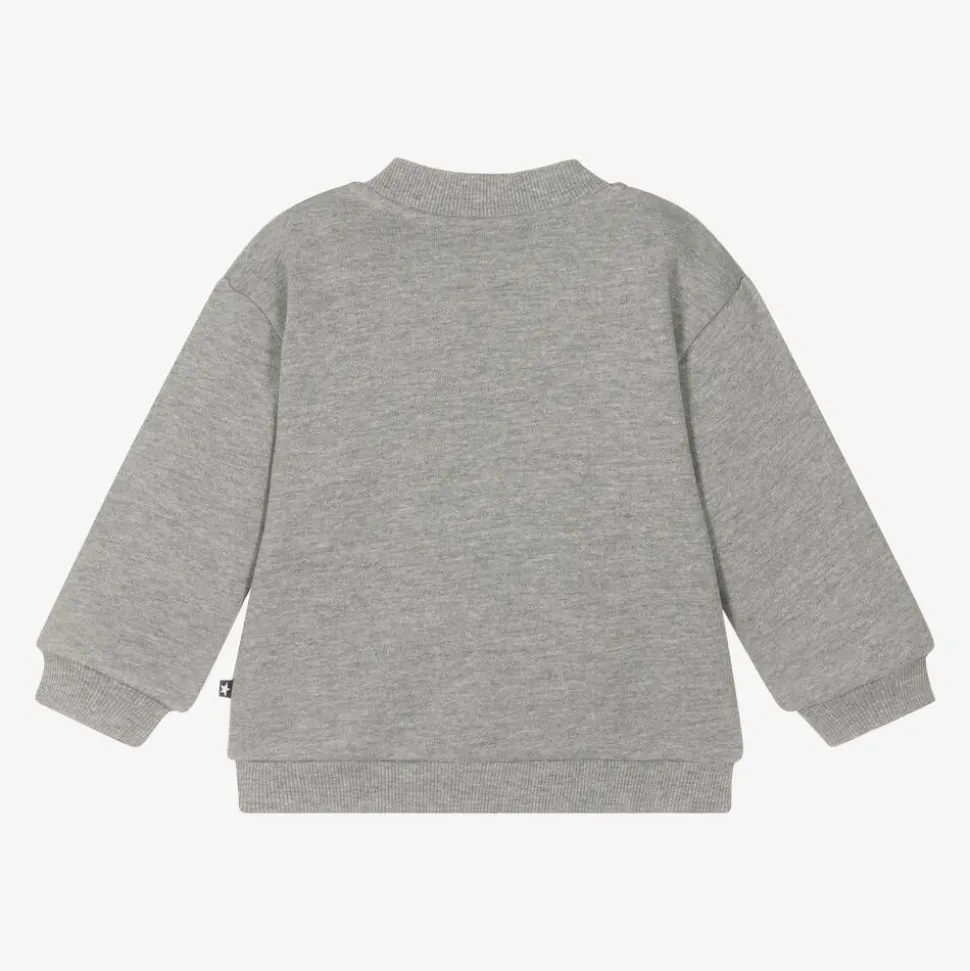 Grey Cotton Bear Zip-Up Top