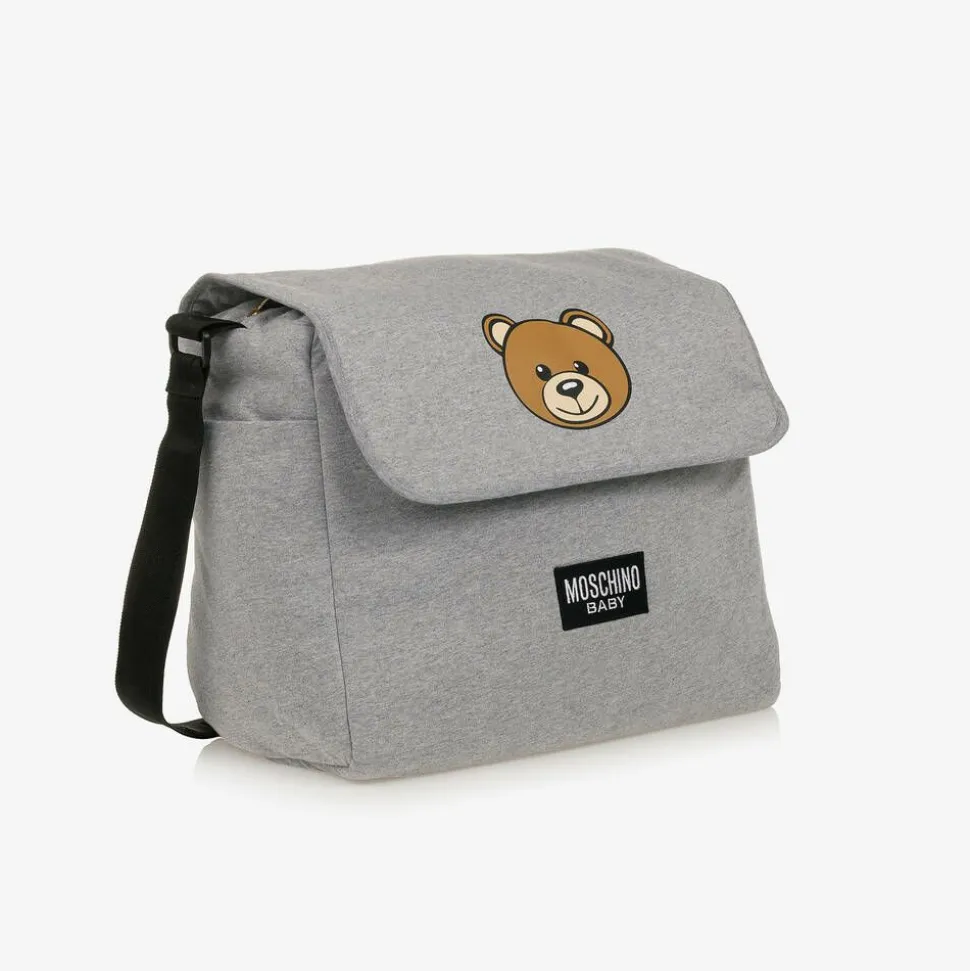 Grey Cotton Teddy Bear Changing Bag (49cm)