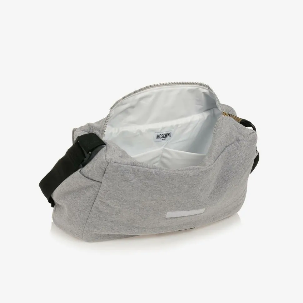 Grey Cotton Teddy Bear Changing Bag (49cm)