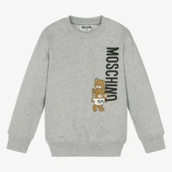 Grey Cotton Teddy Bear Sweatshirt