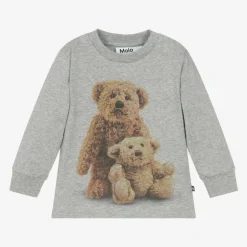 Grey Cotton Teddy Bear Top