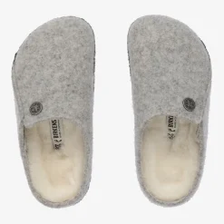 Grey Felted Wool Slippers
