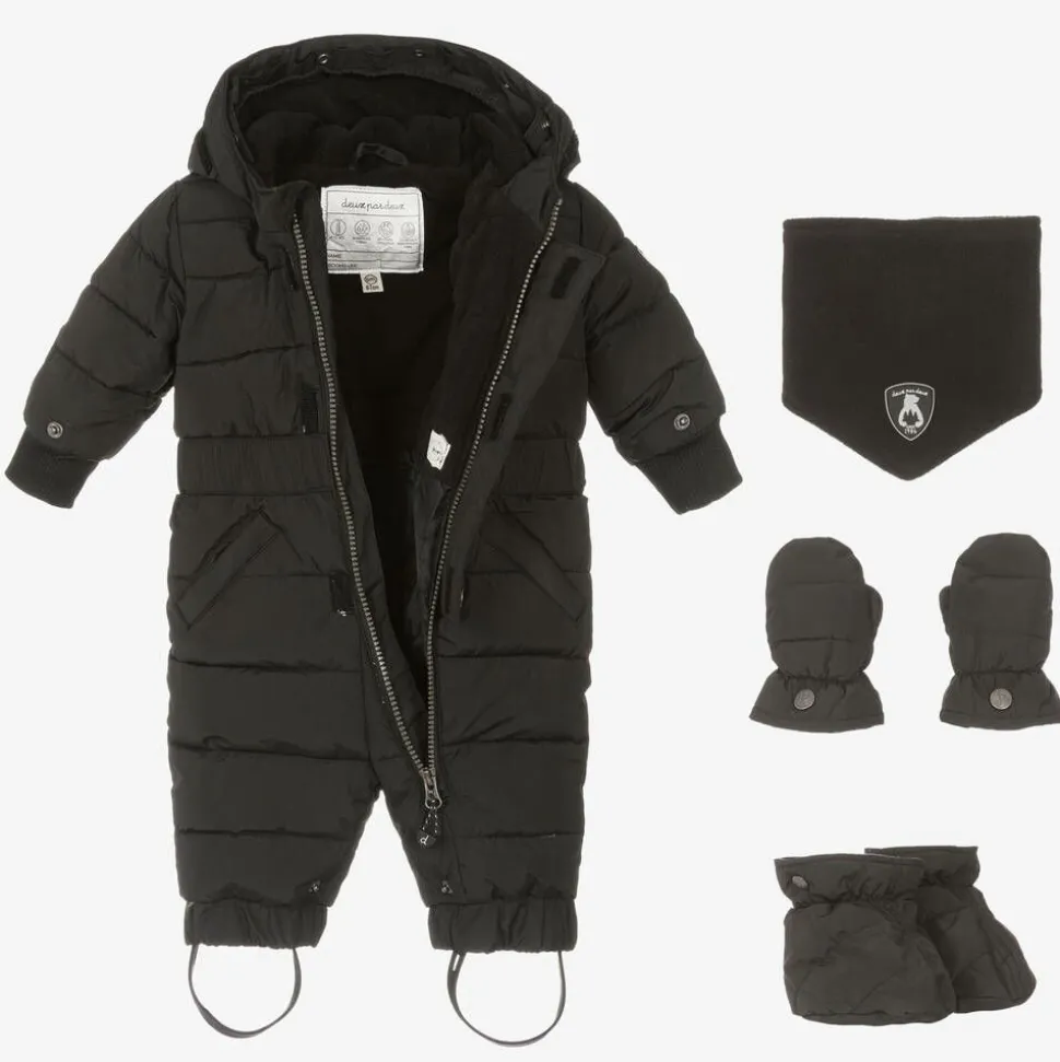 Grey Hooded Baby Snowsuit