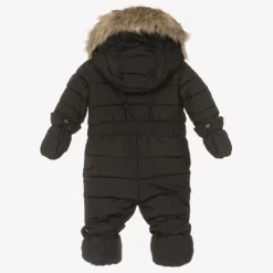 Grey Hooded Baby Snowsuit