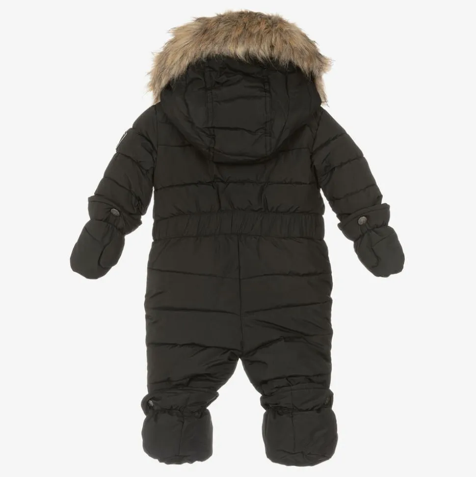 Grey Hooded Baby Snowsuit