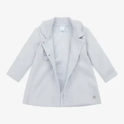 Grey Knitted Coat & Hat Set