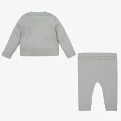 Grey Knitted Wool & Cotton Trouser Set