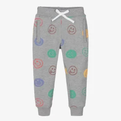 Grey Marl Cotton Happy Faces Joggers