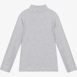 Grey Marl Cotton Turtleneck Top