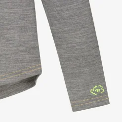 Grey Marl Merino Wool Roll Neck Top