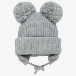 Grey Minnie Double Pom-Pom Hat