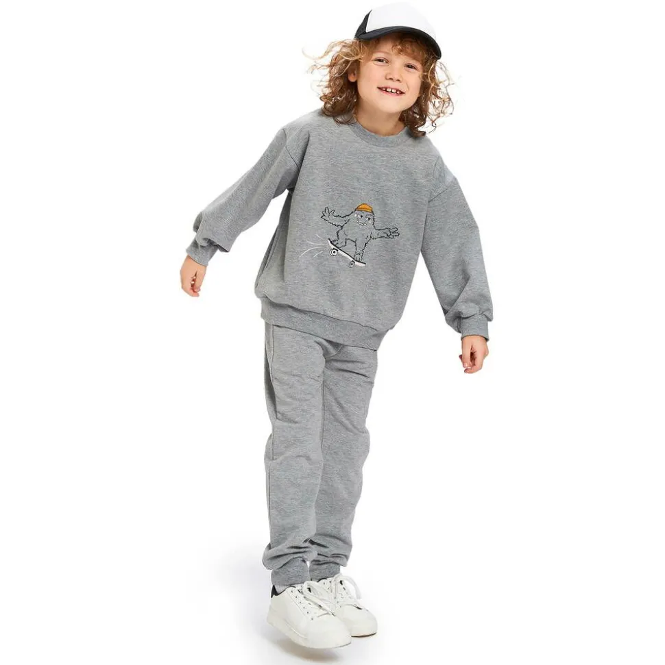 Grey Organic Cotton Monster Sweatshirt