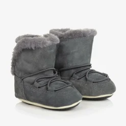 Grey Suede Baby Moon Boots